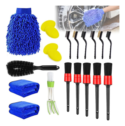 19 Pcs Brochas Para Detallado Automotriz Cepillos Hendiduras