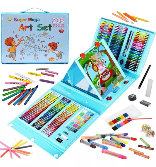 208 Kit Acuarela Lápices Niños Kit De Dibujo Y Pinturas