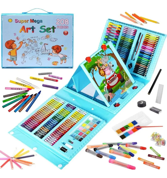 208 Kit Acuarela Lápices Niños Kit De Dibujo Y Pinturas