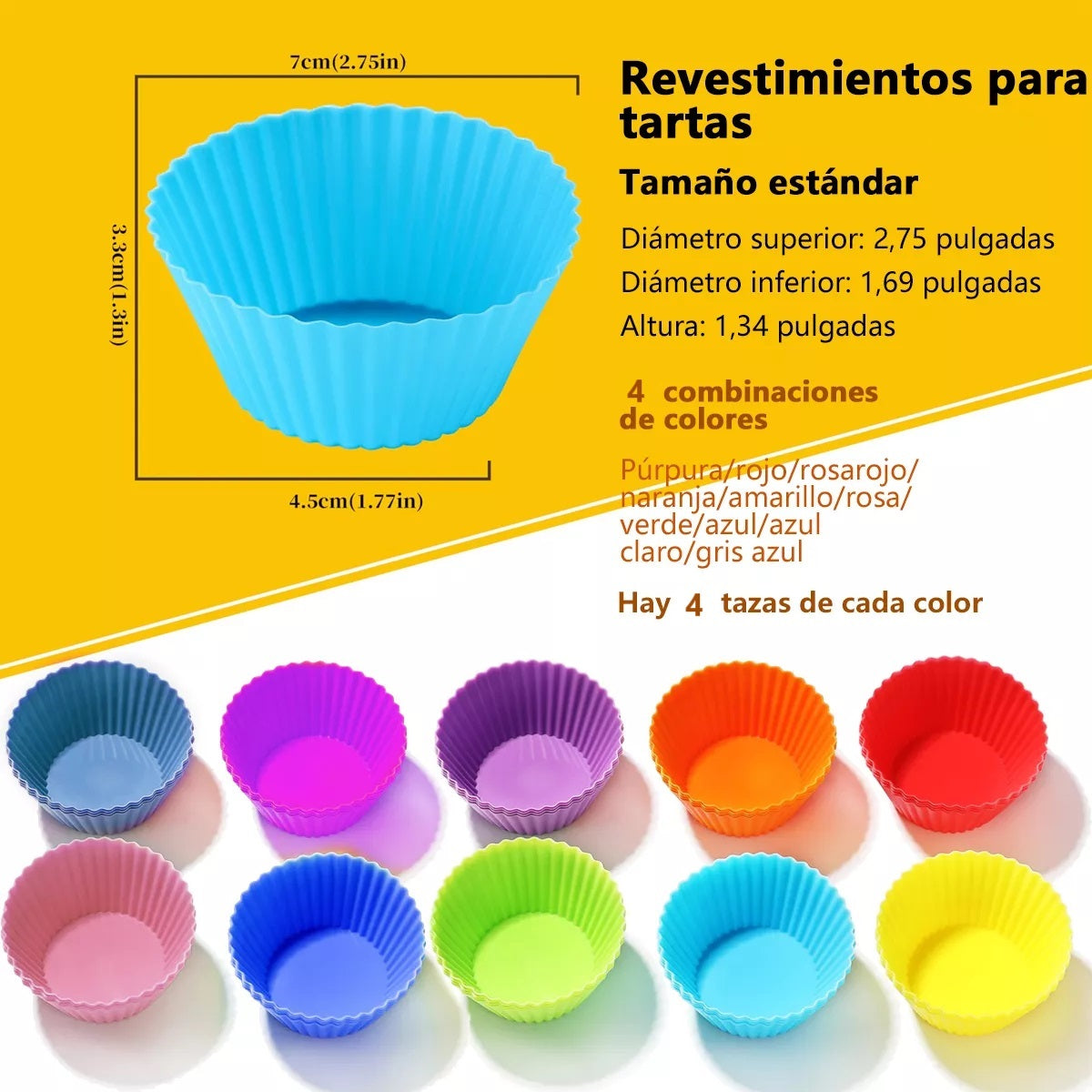 12 piezas Moldes De Silicona De Pastelería