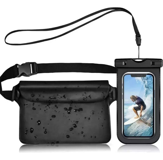 2pz Funda Bolsa Impermeable Para Celular + Cangurera 6,7puLG