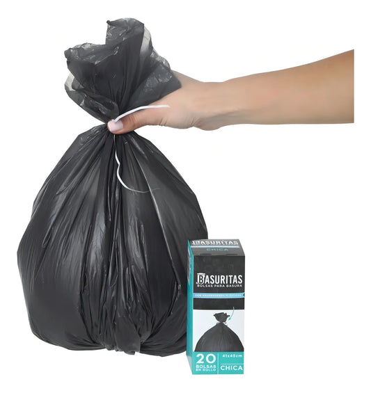 80 Bolsas de Basura Chicas Basuritas 41x45cm Pack 4x20 – Prácticas y Resistentes