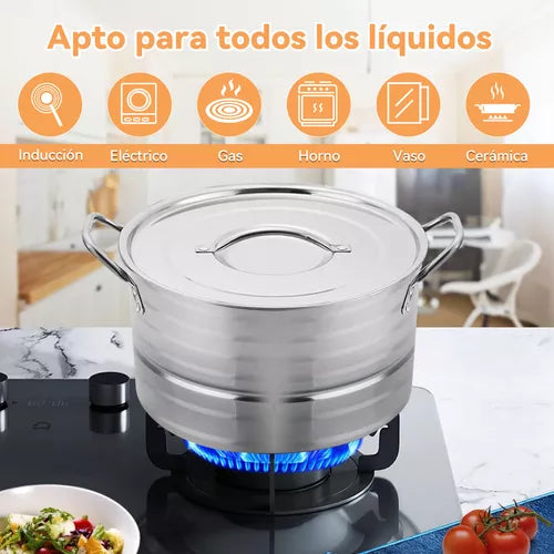 15pcs Olla De Acero Inoxidable Cocina Material Espesado